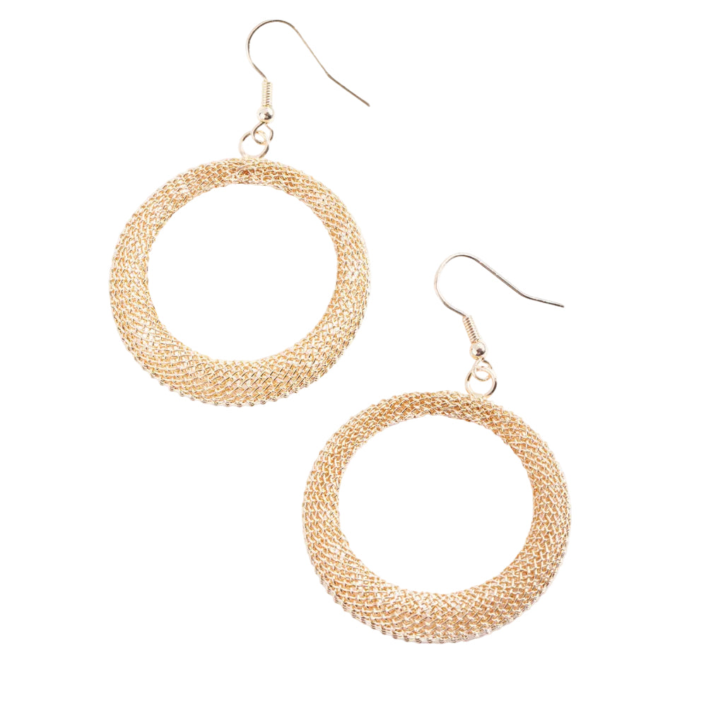Earring Gold Mesh Circle