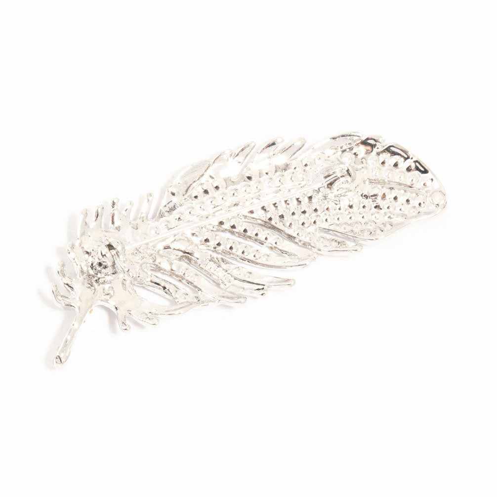 Brooch Silver Diamanté & Pearl Rose