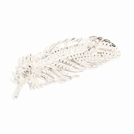 Brooch Silver Diamanté & Pearl Rose