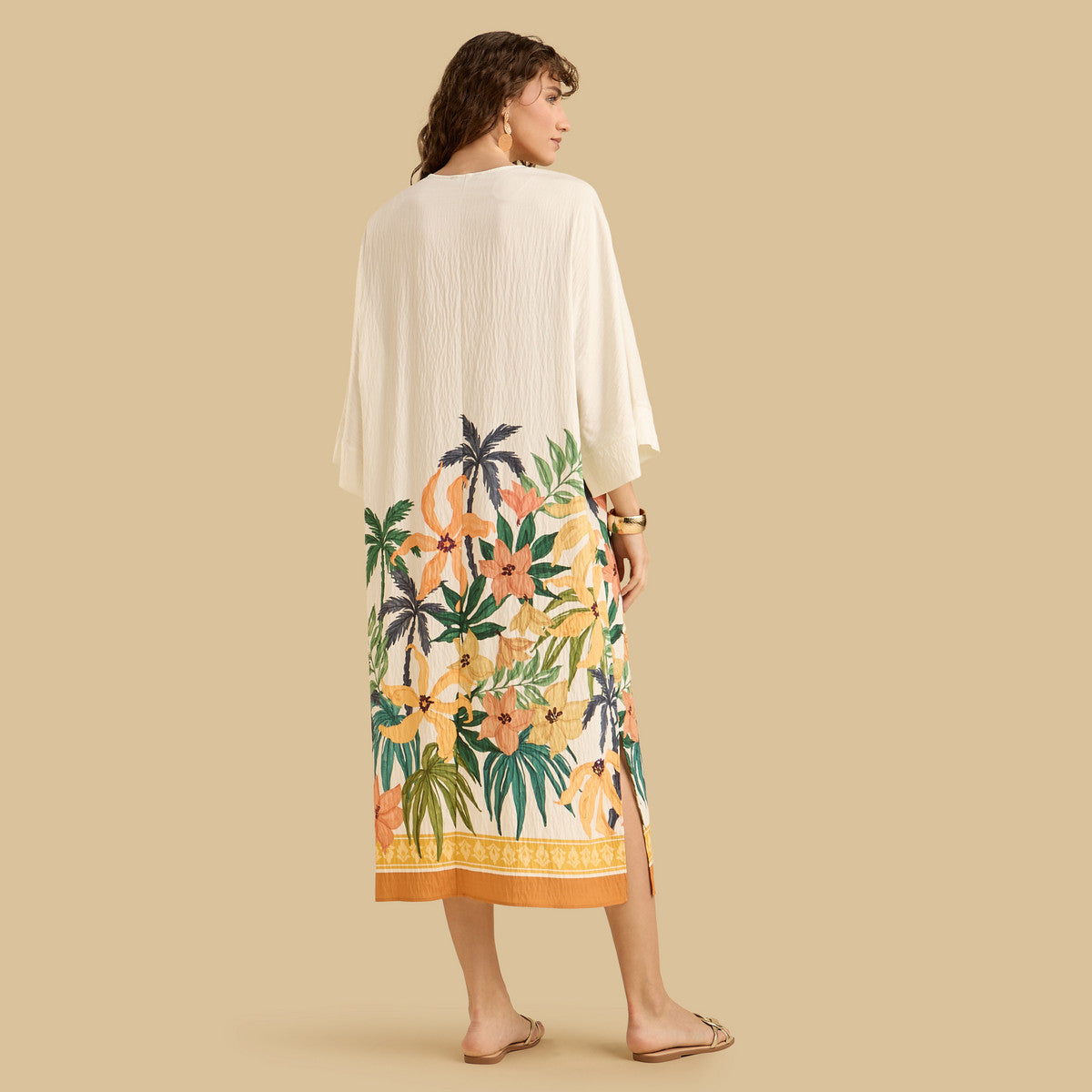 Max Tropical print kaftan dress