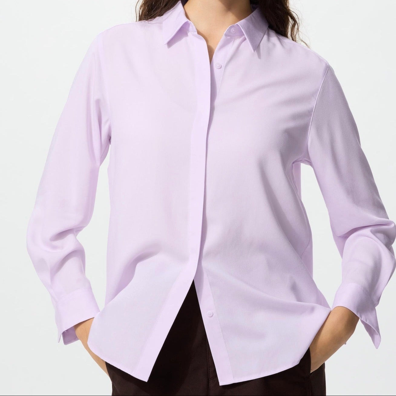 Uniqlo rayon blouse purple