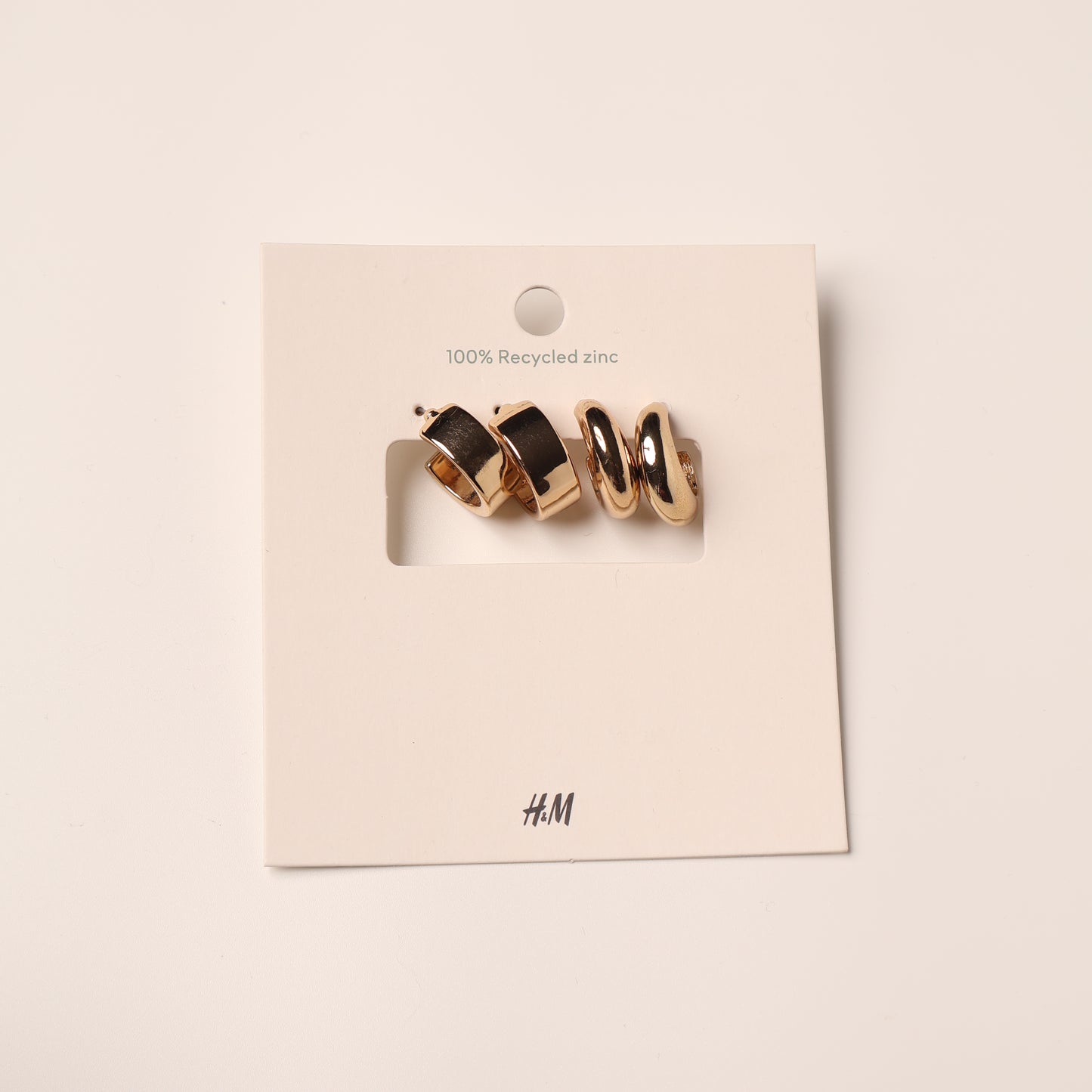 H&M Earring 2 Pc Wide & Flat Hoop