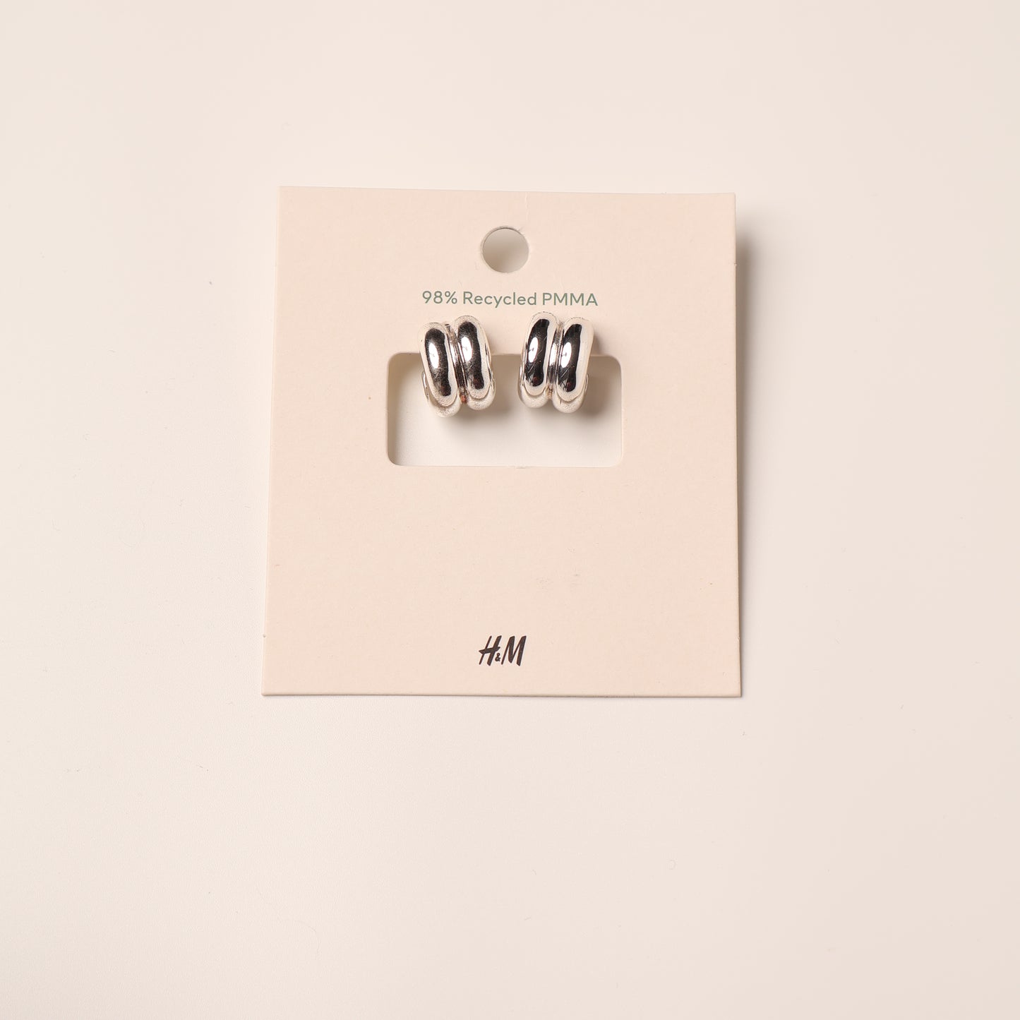 H&M Earring Silver Double Row Hoop