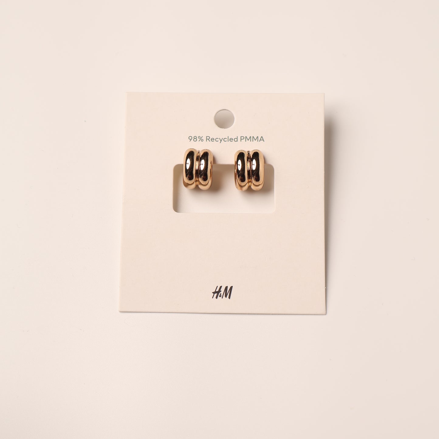 H&M Earring Gold Double Row Hoop