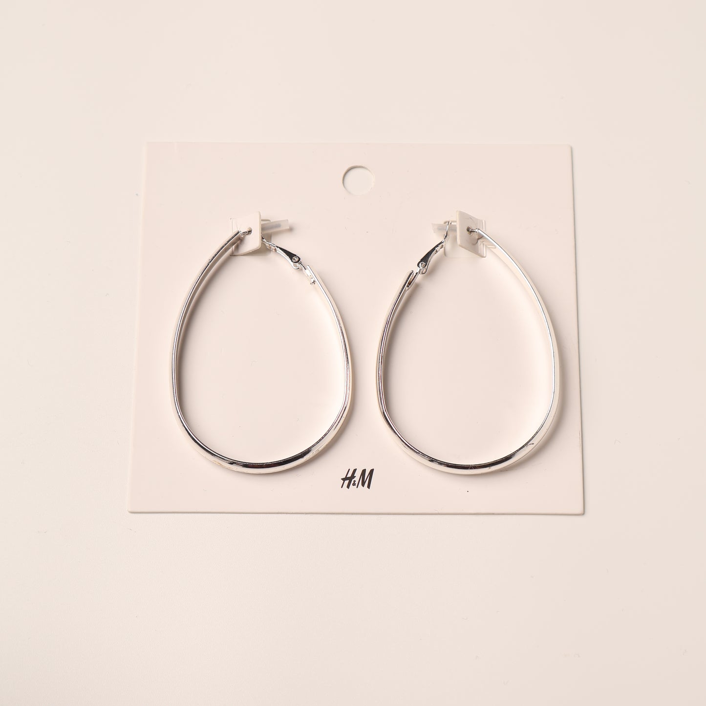 H&M Earring Silver Teardrop Hoop