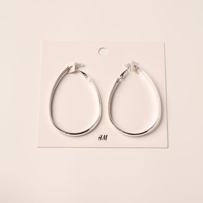 H&M Earring Silver Teardrop Hoop