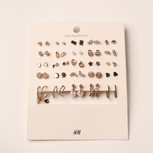 H&M Earrings Multiple Pack Gold Studs