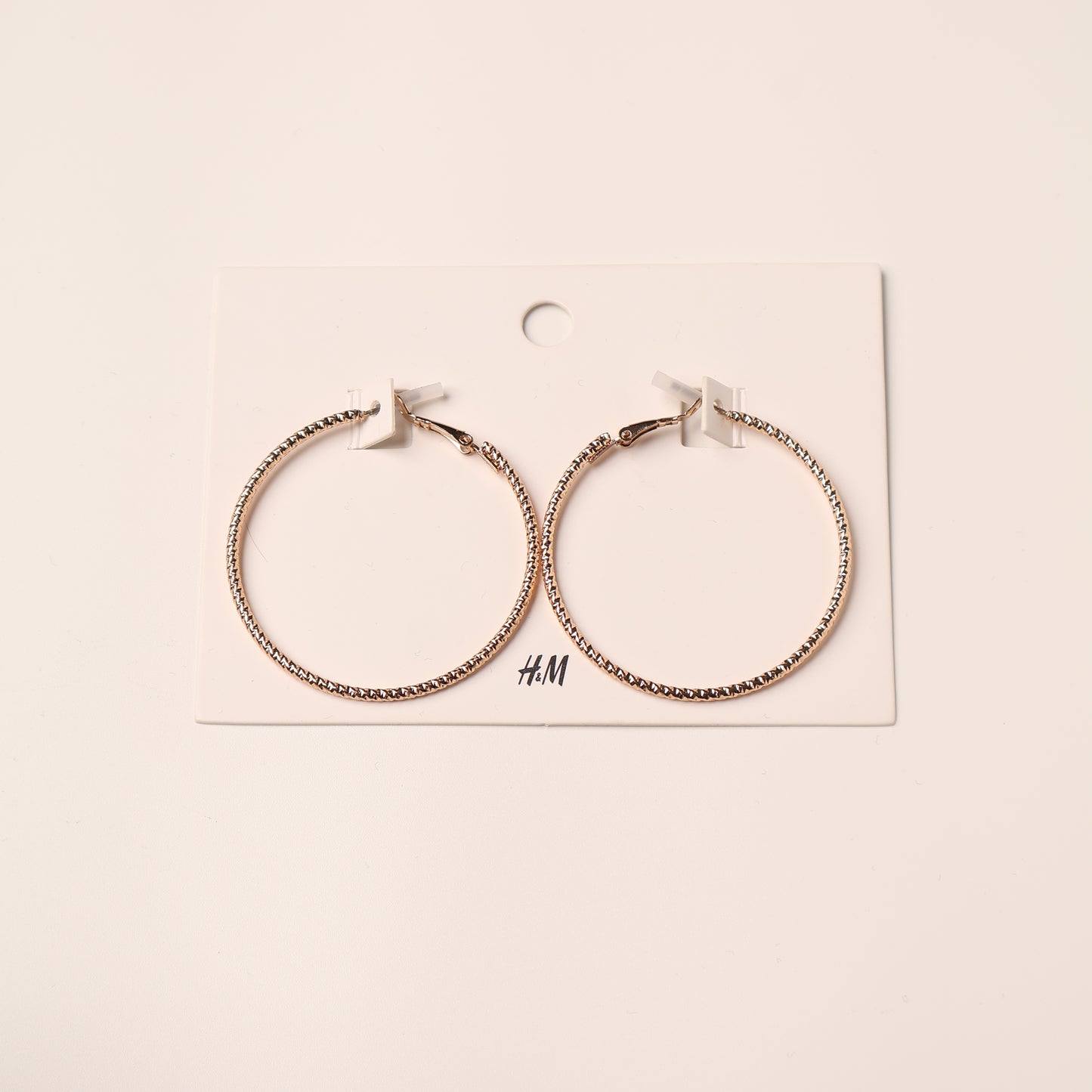 H&M Earring Gold Diamond Cut Hoop