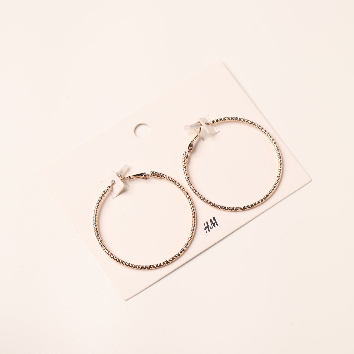 H&M Earring Gold Diamond Cut Hoop