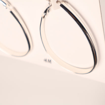 H&M Earring Silver Teardrop Hoop