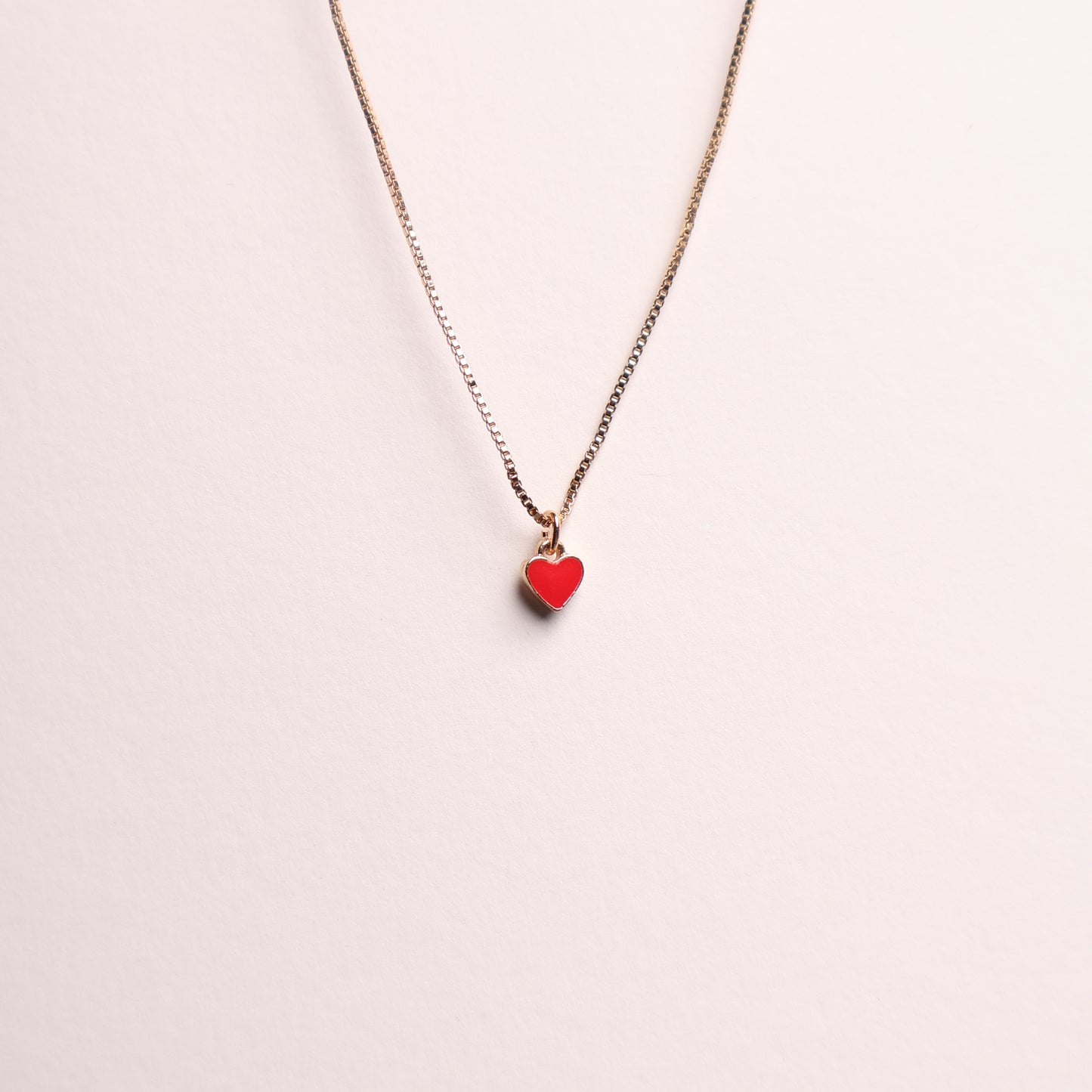H&M Pendant Necklace Gold Red Heart