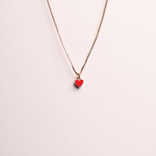H&M Pendant Necklace Gold Red Heart