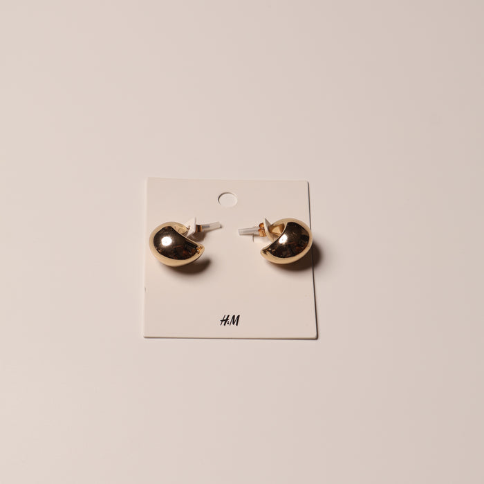 H&M Earring Gold Chunky Crescent