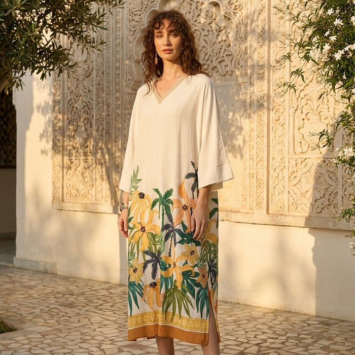Max Tropical print kaftan dress