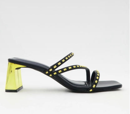 Vincci gold block heel