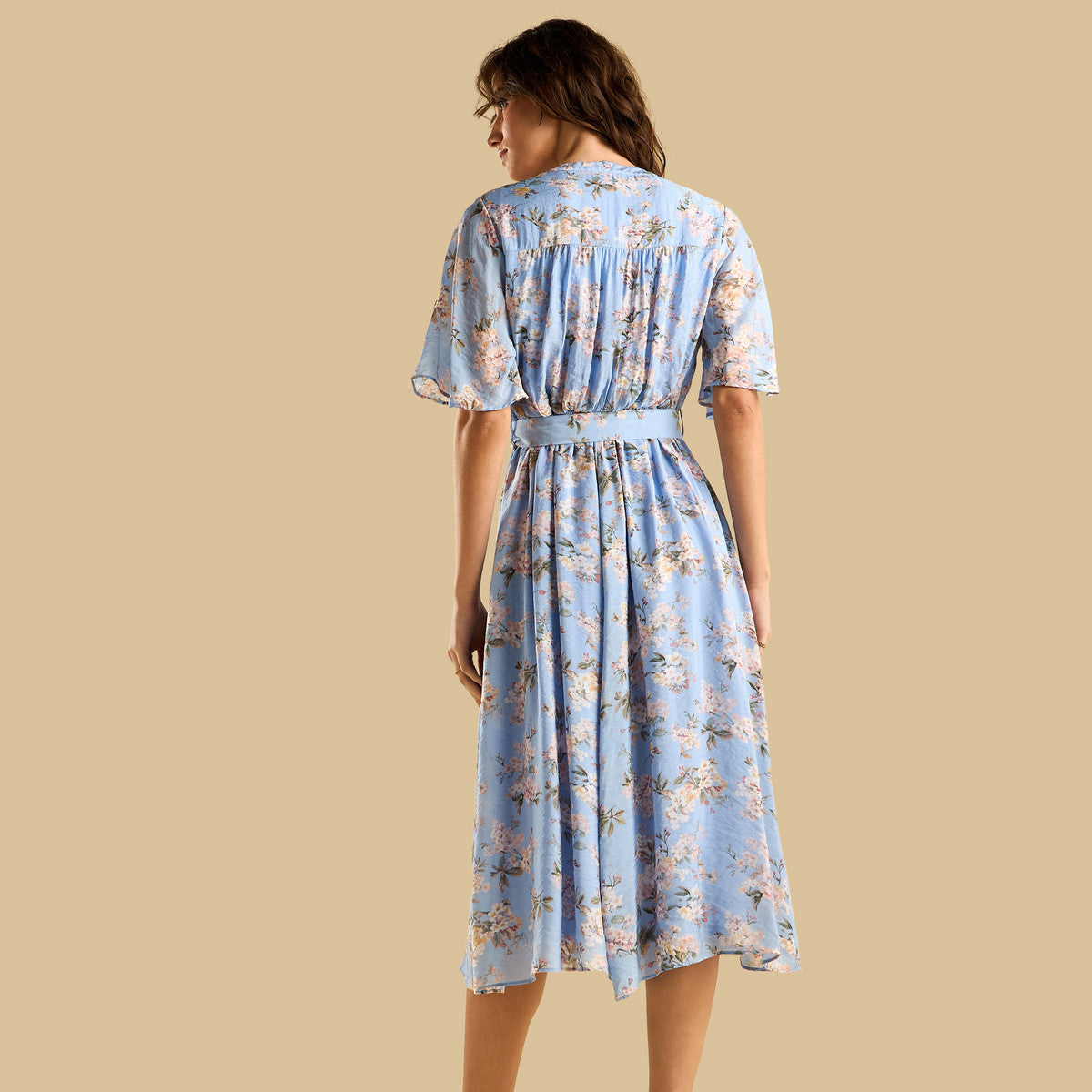 Max floral print belted dress