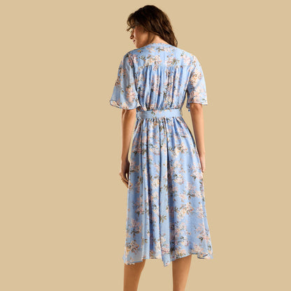 Max floral print belted dress