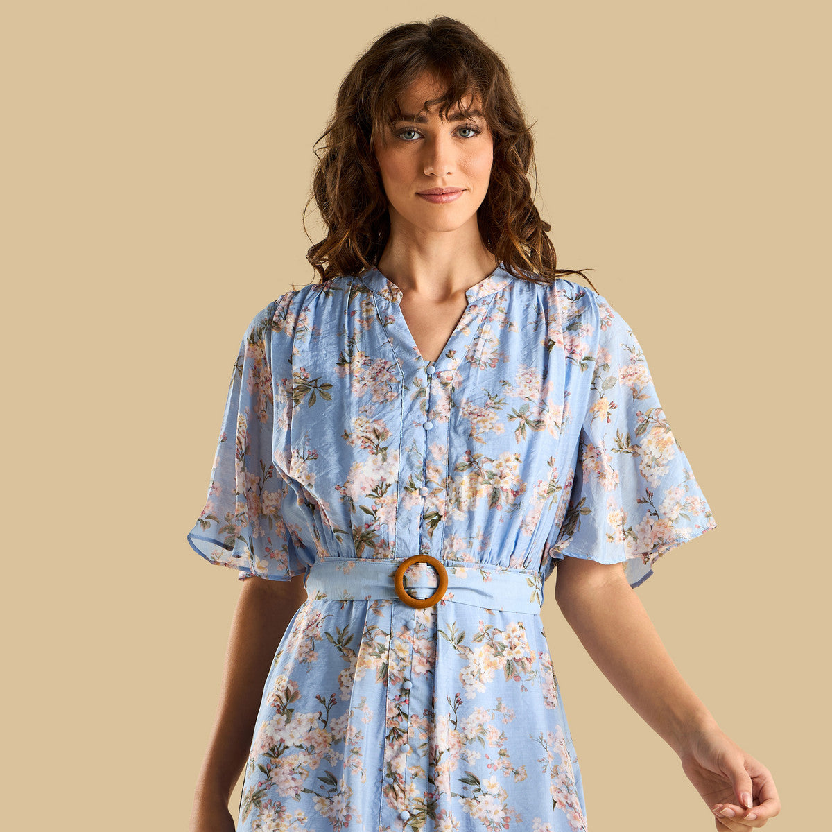 Max floral print belted dress