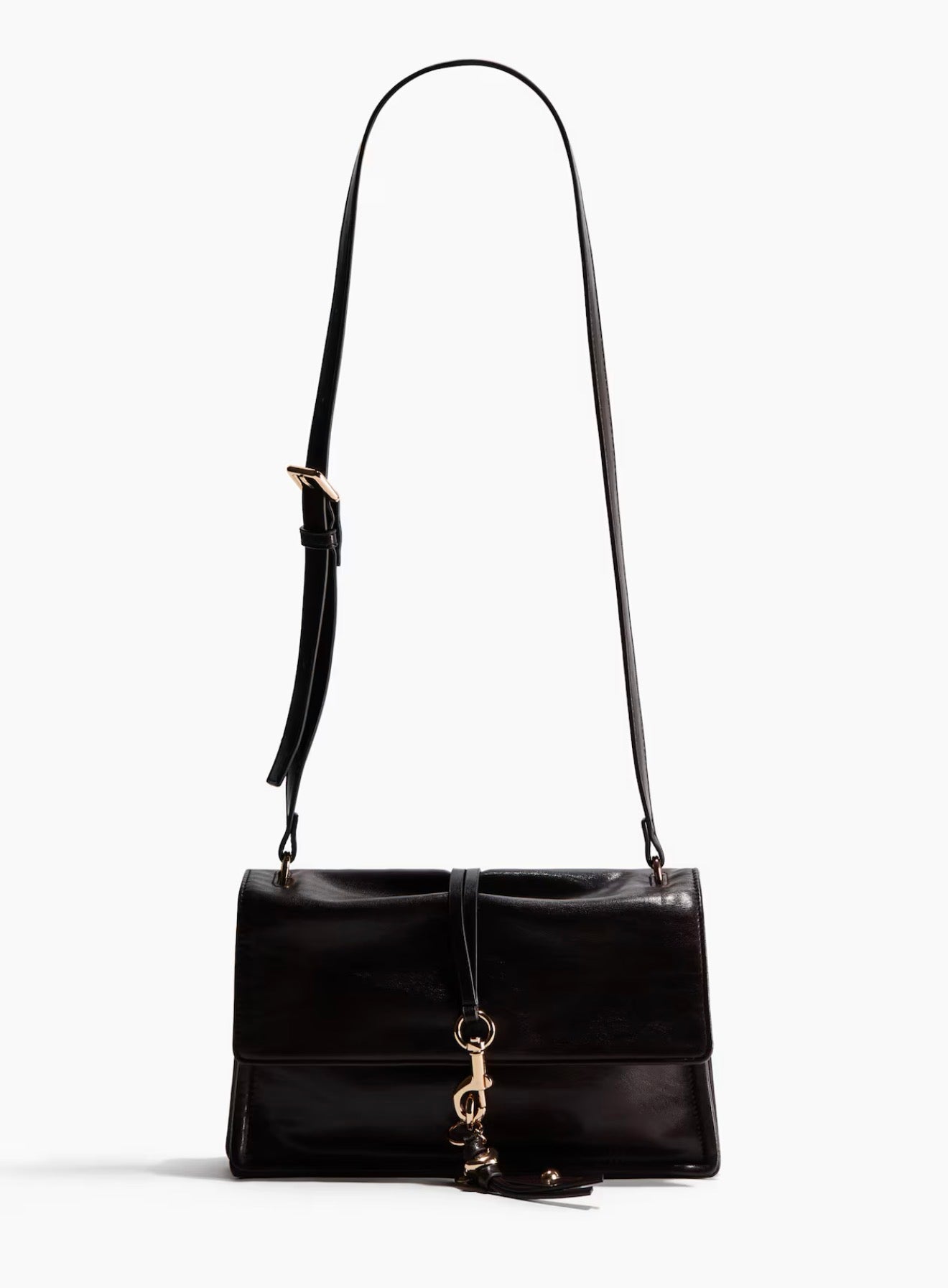 H&M cross body bag flap with tab brown