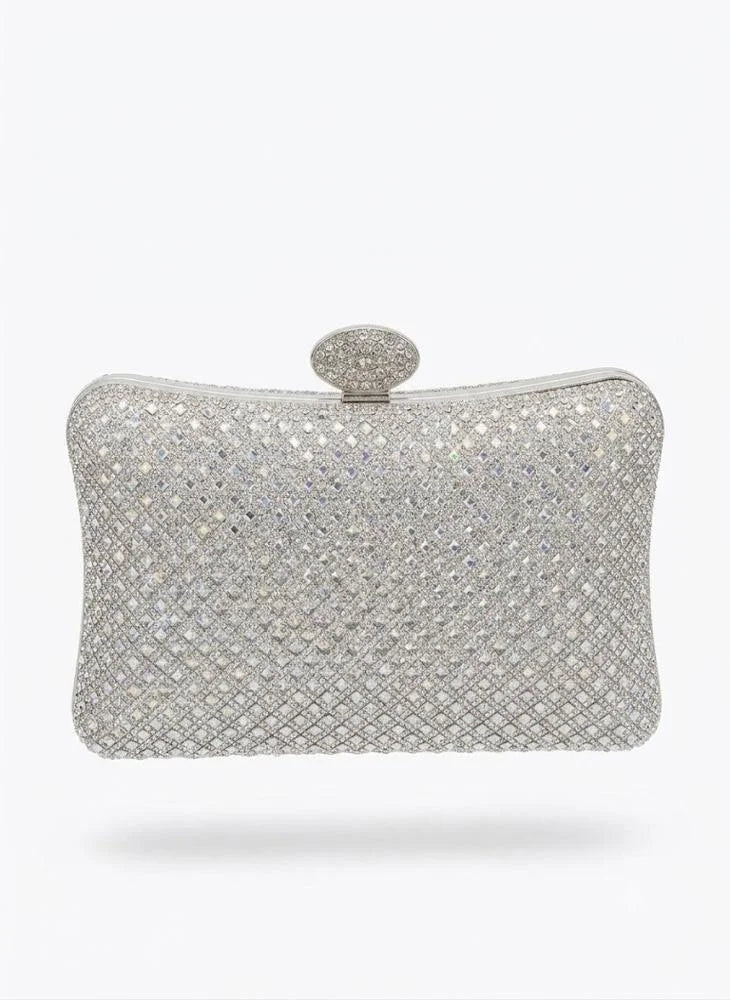 clutch silver rhinestone