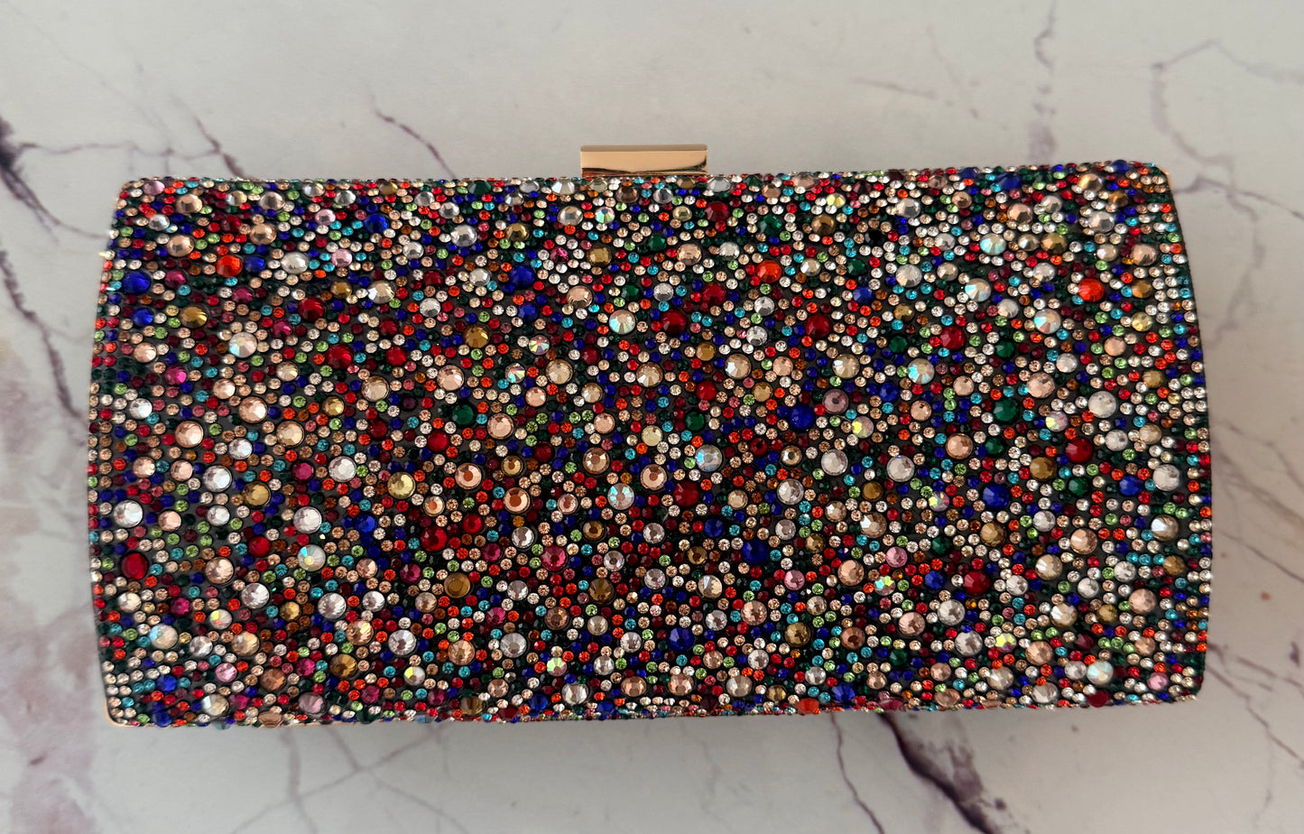Clutch multicolor rhinestone