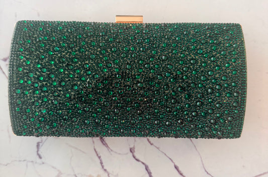 Clutch green rhinestone