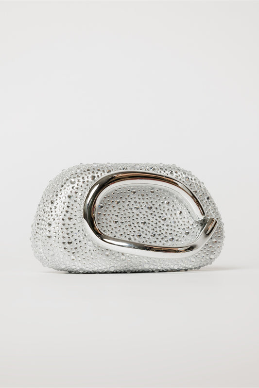 clutch crystal silver
