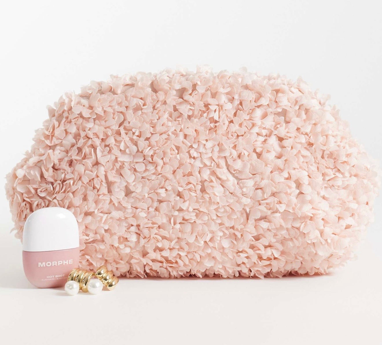 Ruffle clutch pink
