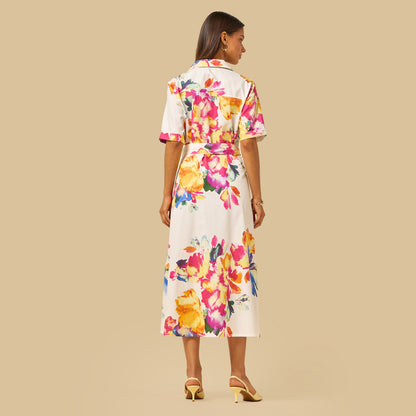 Max floral print belted dress