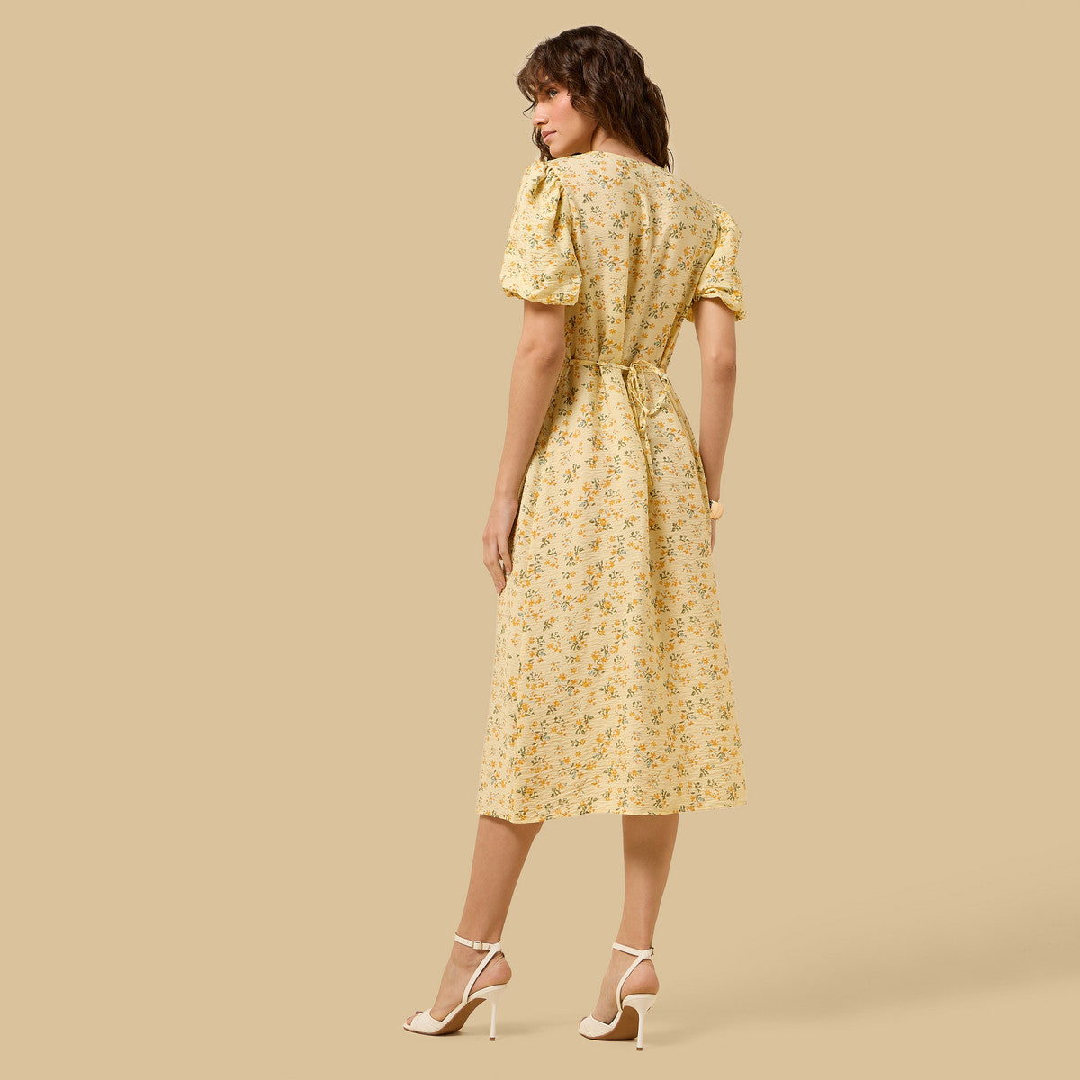 Max Floral print yellow dress