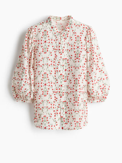 H&M baloon sleeve floral blouse