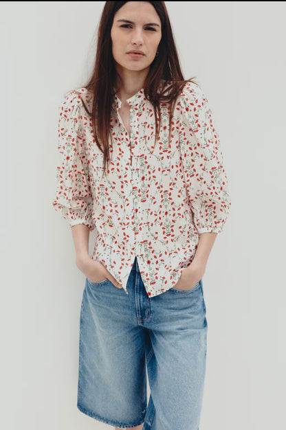 H&M baloon sleeve floral blouse