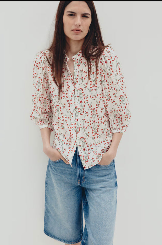 H&M baloon sleeve floral blouse