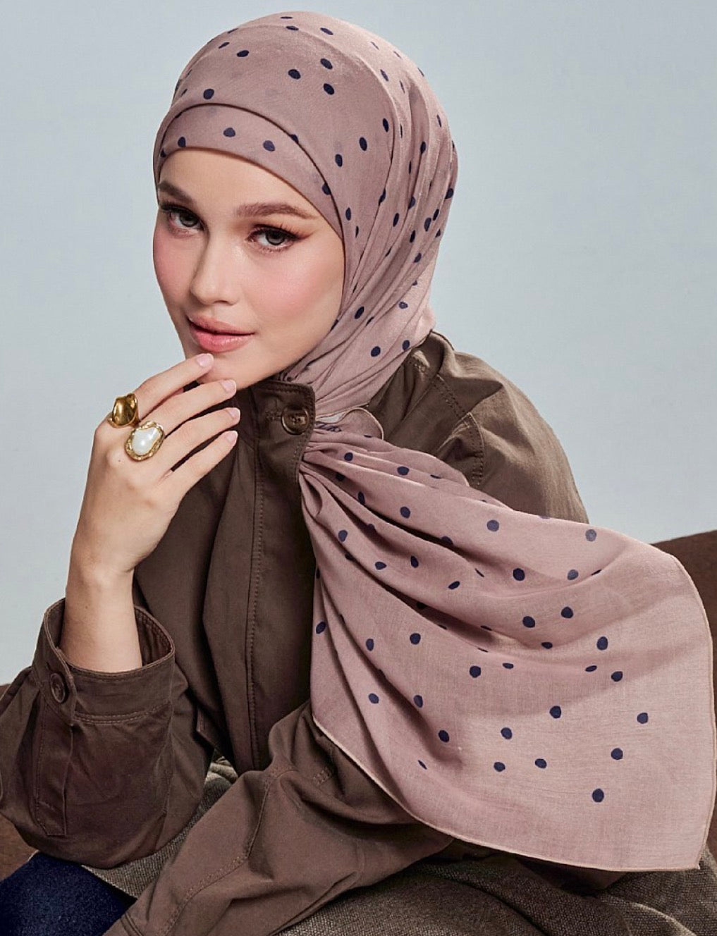 S.publika coco dusty purple polka scarf