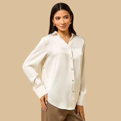 Max White Satin Shirt
