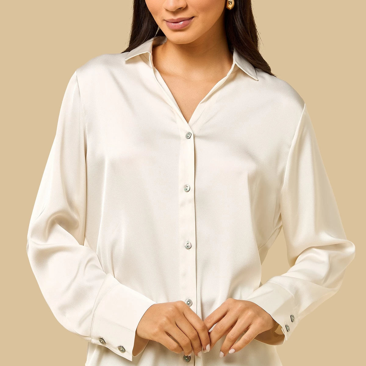 Max White Satin Shirt
