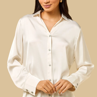 Max White Satin Shirt