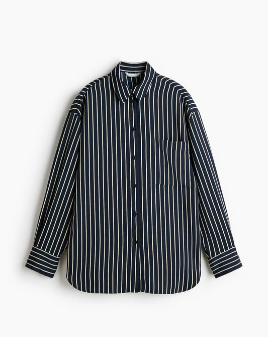 H&M navy blue striped shirt