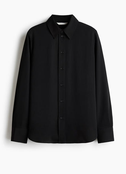 H&M black satin shirt