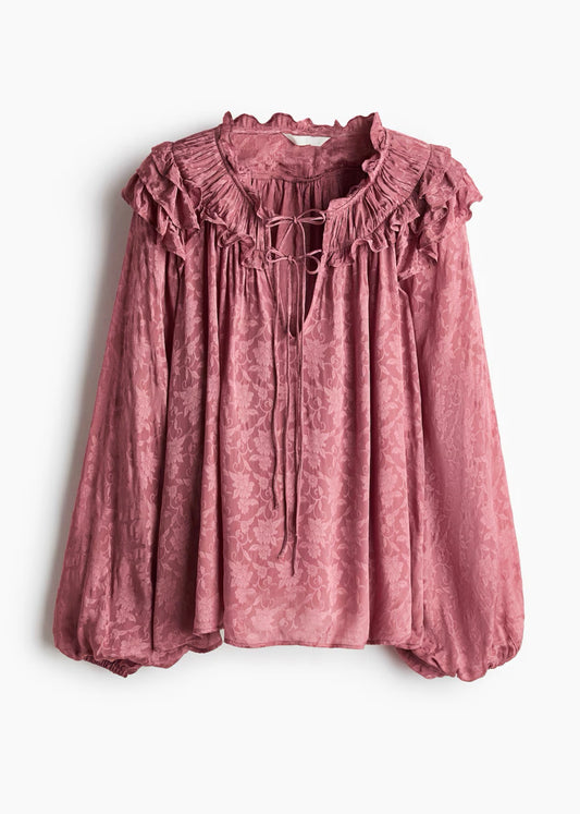 H&M dusty pink floral shirt