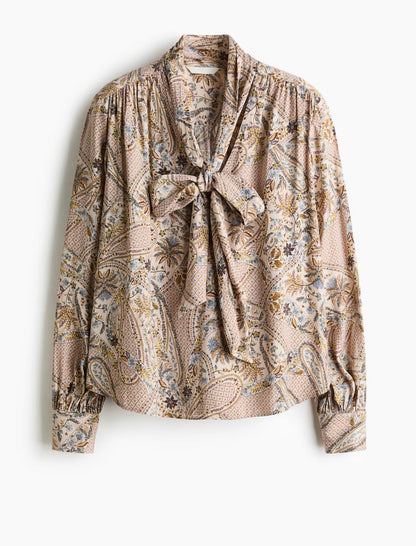 H&M light dusty beige patterned
