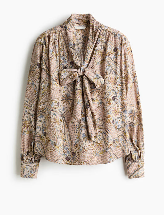 H&M light dusty beige patterned