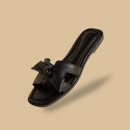 Max black knot slip-on sandals