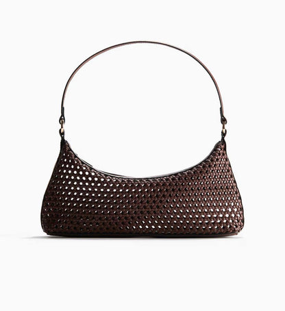 H&M Shoulder Bag Lattice Weave - Brown