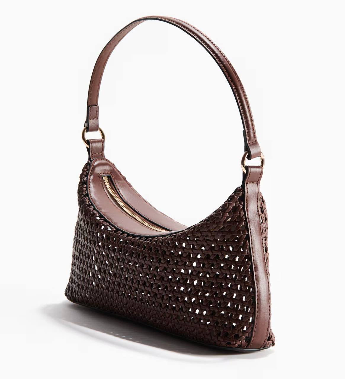 H&M Shoulder Bag Lattice Weave - Brown