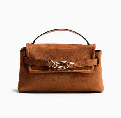 H&M Crossbody Bag with Gold Clasp - Brown