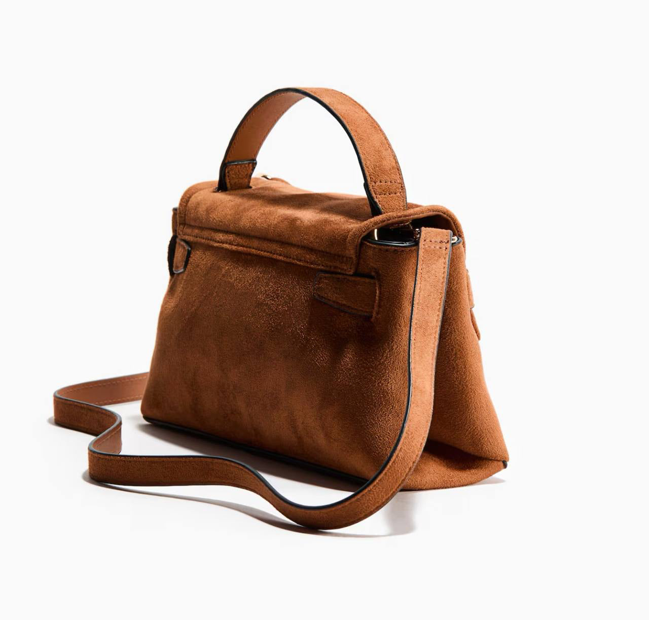 H&M Crossbody Bag with Gold Clasp - Brown