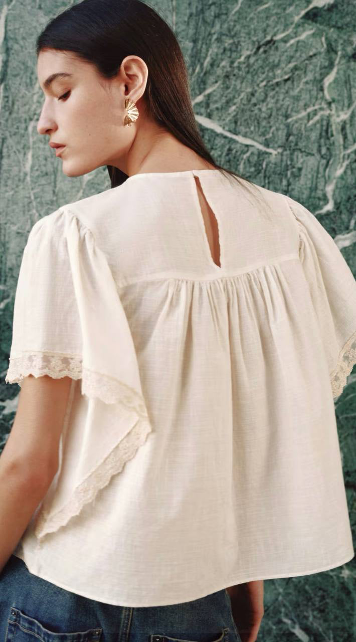 H&M Lace Cotton Blouse