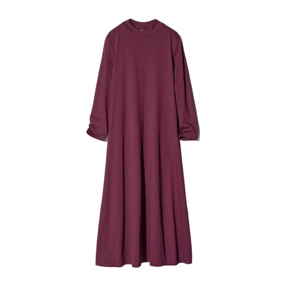 Wine cotton flare dress