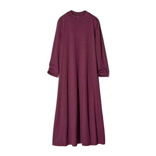 Wine cotton flare dress